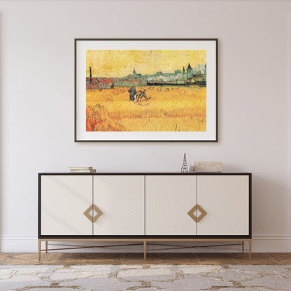 Immerse yourself in the warm, rustic tones of this captivating landscape painting. Depicting a for Foyer