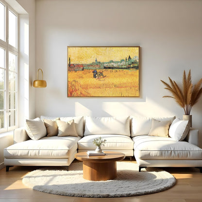Immerse yourself in the warm, rustic tones of this captivating landscape painting. Depicting a for Living Room