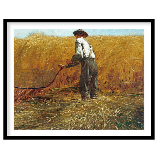 Bask in the tranquil beauty of a bygone era with this evocative landscape depicting a farmer at for living-space