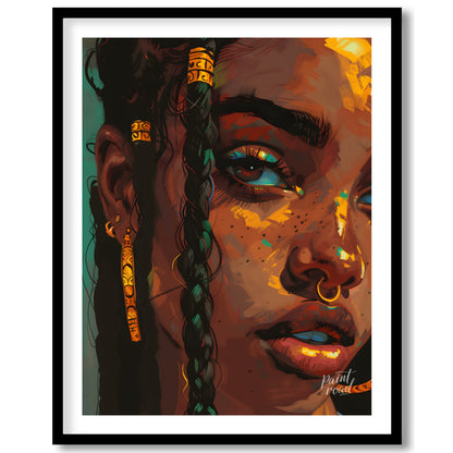 This stunning digital artwork captures the intricate beauty and individuality of a young woman ador… for lovely house