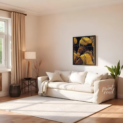 Golden Reflections Painting available online at Paintroad showing art beauty and Bedroom