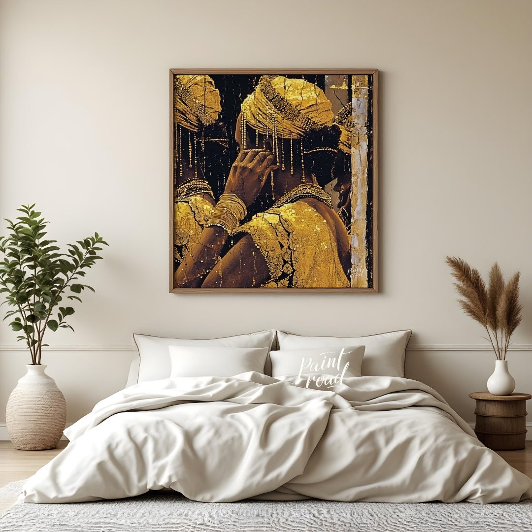 Golden Reflections Painting available online at Paintroad showing art beauty and Bedroom