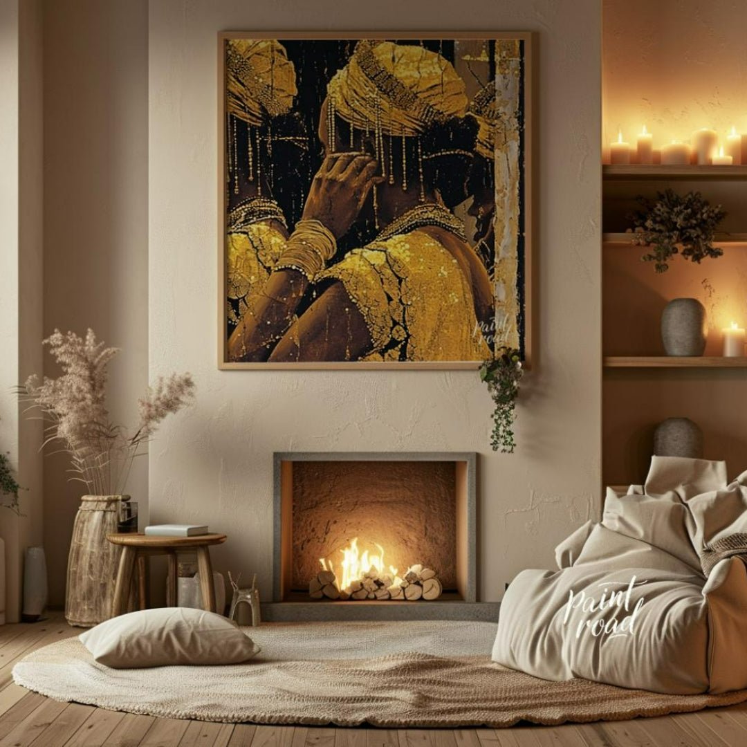 Golden Reflections Painting available online at Paintroad showing art beauty and Bedroom