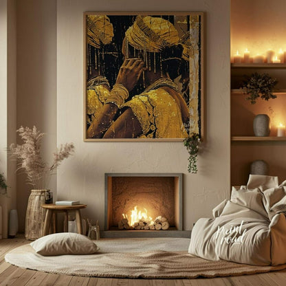 Golden Reflections Painting available online at Paintroad showing art beauty and Bedroom