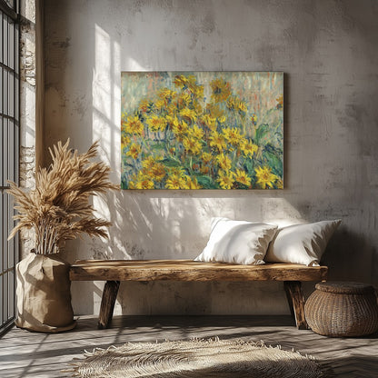 Bring the warmth of the sun into your space with this evocative painting of sunflowers. The vibrant for Veranda
