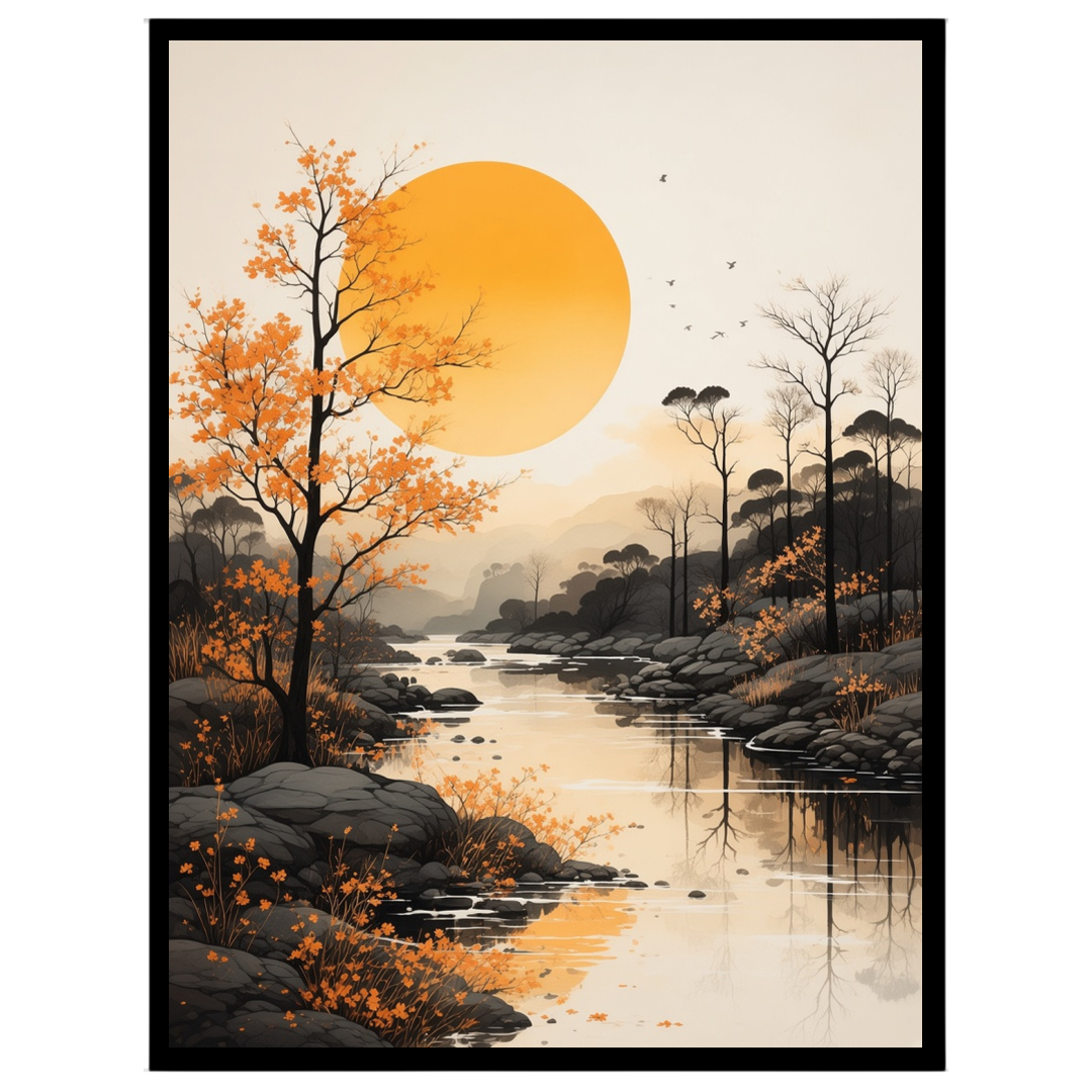 Immerse yourself in the tranquil beauty of this serene river landscape captured in stunning detail. for haven