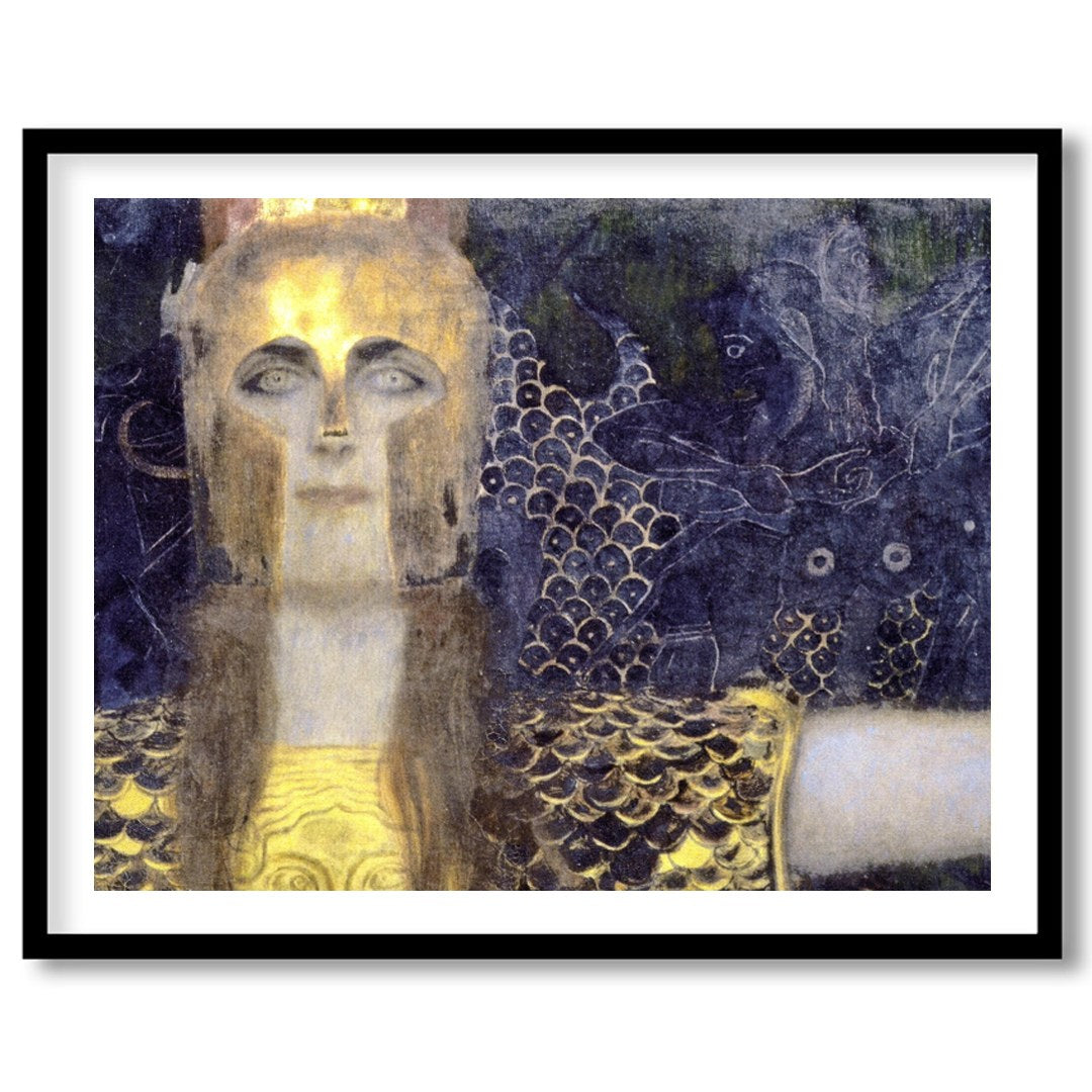 This captivating artwork features a regal warrior adorned in shimmering gold against a dramatic, for abode