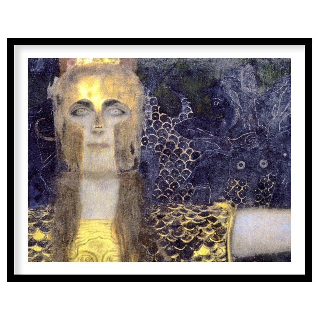 This captivating artwork features a regal warrior adorned in shimmering gold against a dramatic, for abode