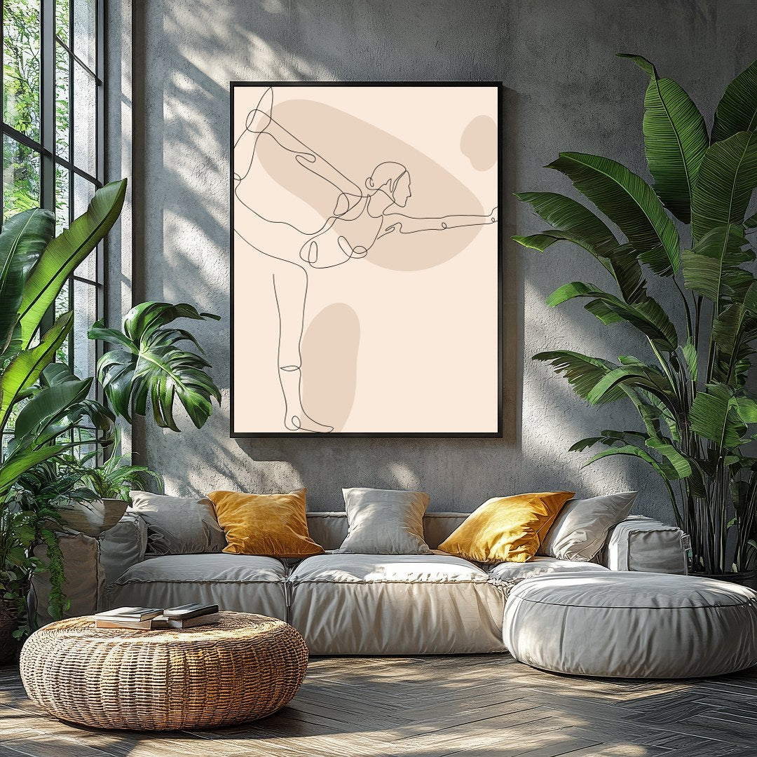 This elegant line art captures the essence of balance and poise, featuring a minimalist depiction for Balcony