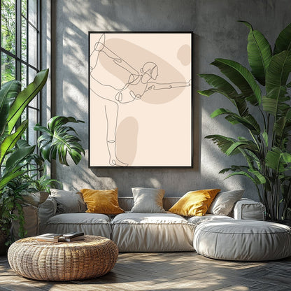 This elegant line art captures the essence of balance and poise, featuring a minimalist depiction for Balcony
