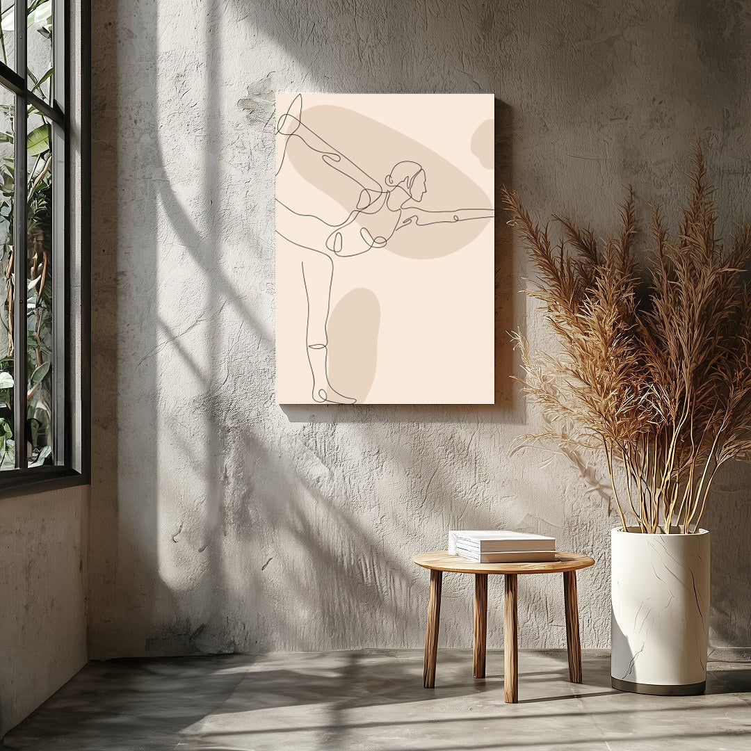 This elegant line art captures the essence of balance and poise, featuring a minimalist depiction for Entrance