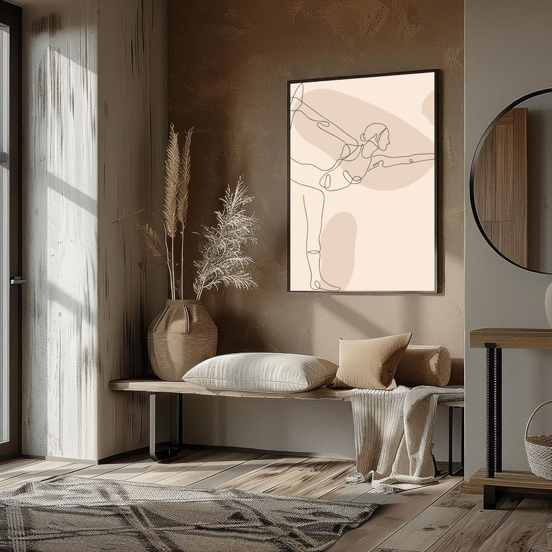 This elegant line art captures the essence of balance and poise, featuring a minimalist depiction for haven