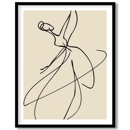 This exquisite line art captures the elegance of a ballet dancer in motion. With its minimalist for area