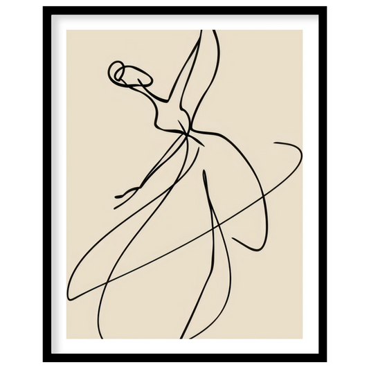 This exquisite line art captures the elegance of a ballet dancer in motion. With its minimalist for area