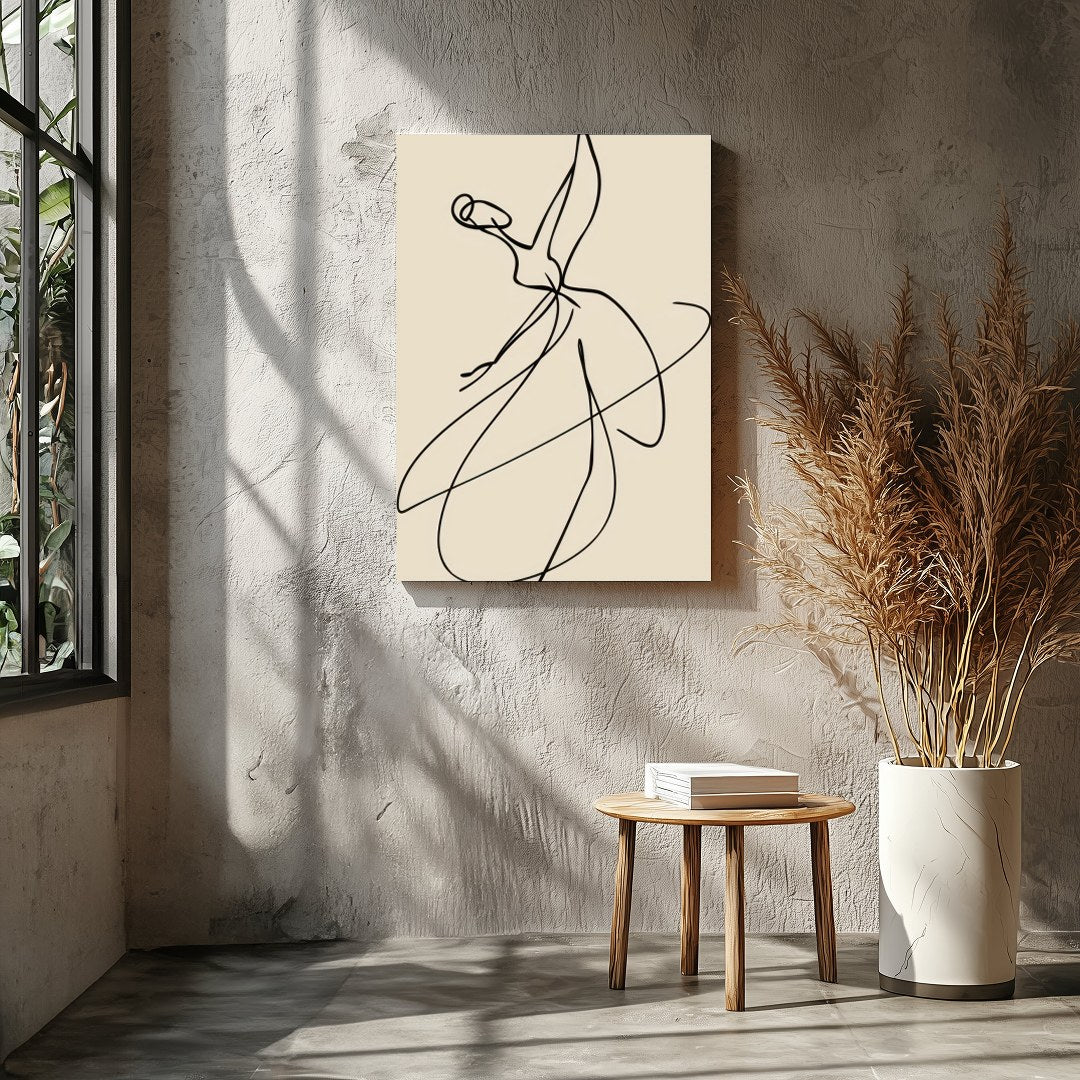 This exquisite line art captures the elegance of a ballet dancer in motion. With its minimalist for Entrance