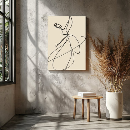 This exquisite line art captures the elegance of a ballet dancer in motion. With its minimalist for Entrance