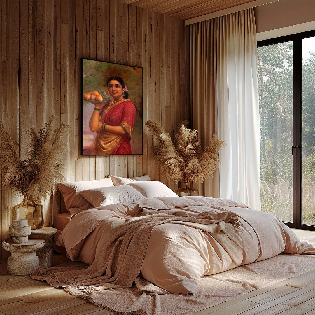 Immerse yourself in the timeless beauty of this exquisite painting, capturing the graceful elegance for Bedroom