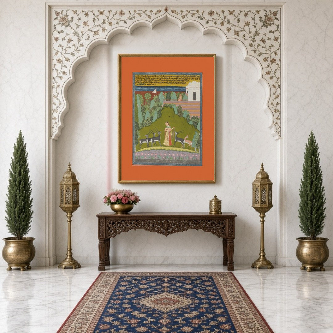 Immerse yourself in the enchanting world of Ragamala with this captivating artwork, where a for Hallway