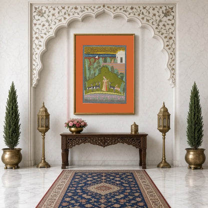 Immerse yourself in the enchanting world of Ragamala with this captivating artwork, where a for Hallway