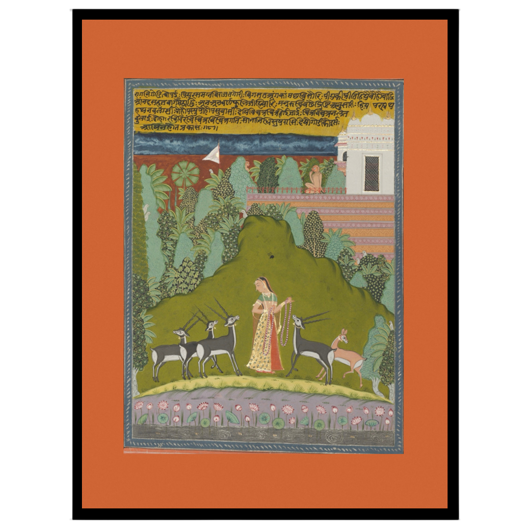 Immerse yourself in the enchanting world of Ragamala with this captivating artwork, where a for office