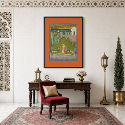 Immerse yourself in the enchanting world of Ragamala with this captivating artwork, where a for Study