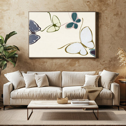 Add a touch of serenity to your space with this minimalist butterfly artwork. Featuring a symphony for Family Room