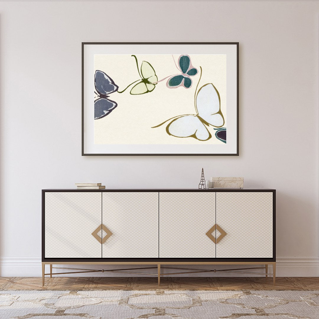 Add a touch of serenity to your space with this minimalist butterfly artwork. Featuring a symphony for Foyer