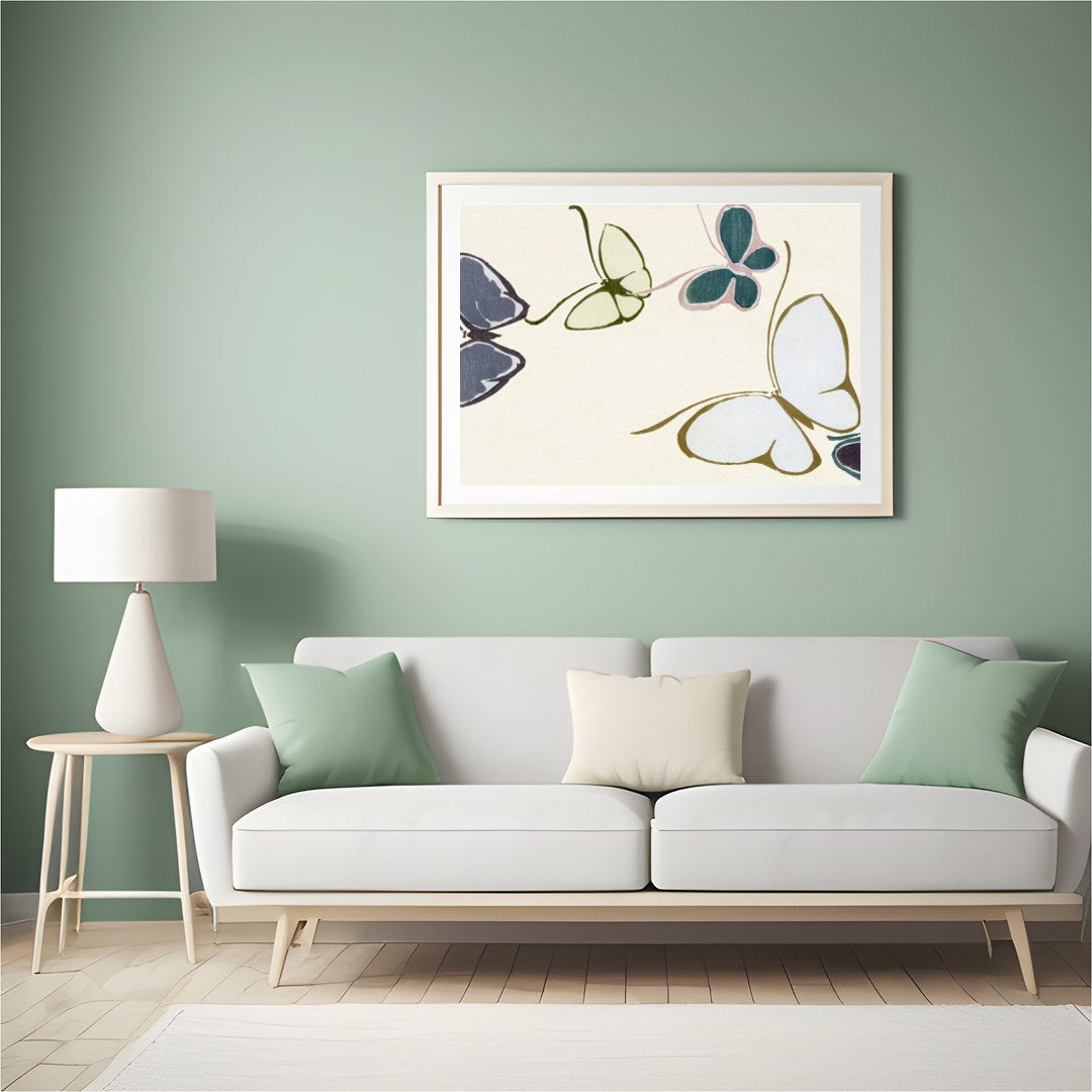 Add a touch of serenity to your space with this minimalist butterfly artwork. Featuring a symphony for Hall