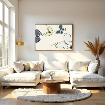 Add a touch of serenity to your space with this minimalist butterfly artwork. Featuring a symphony for Living Room