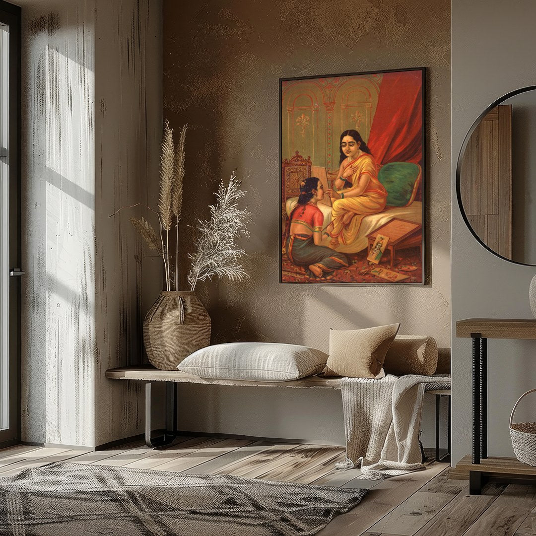 Immerse yourself in the opulent world of Rajasthani royalty with this captivating artwork. for residence
