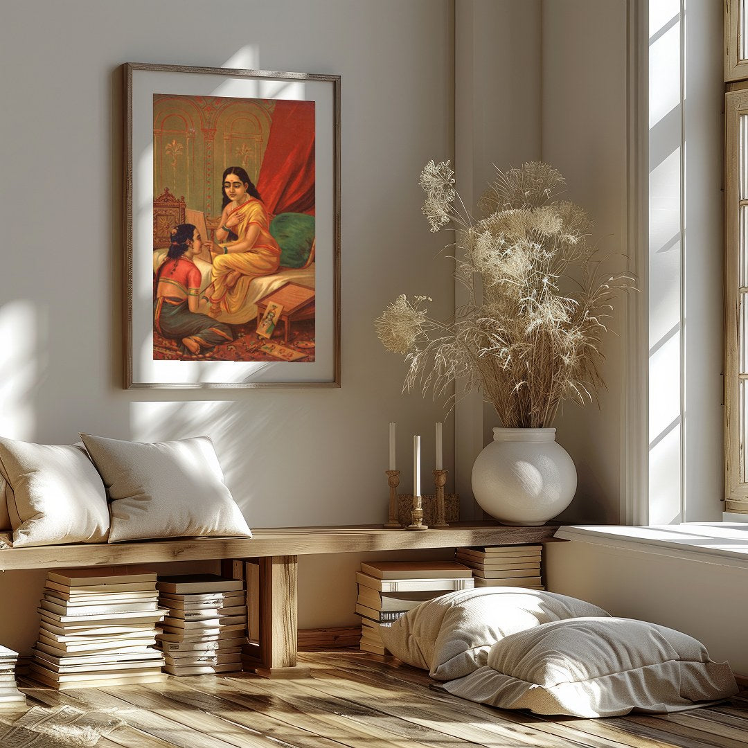 Immerse yourself in the opulent world of Rajasthani royalty with this captivating artwork. for retreat