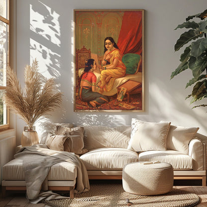 Immerse yourself in the opulent world of Rajasthani royalty with this captivating artwork. for Sitting Area