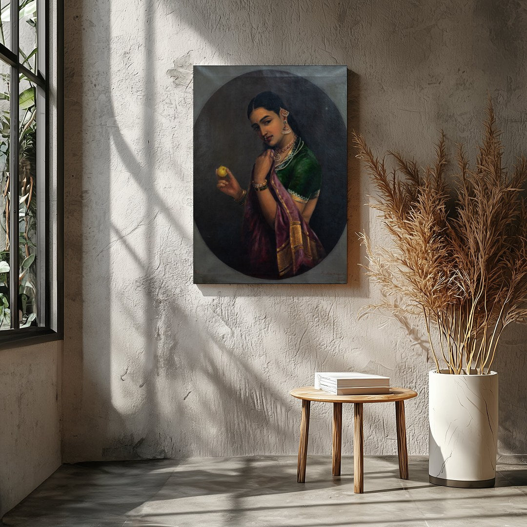 This exquisite portrait captures the timeless beauty and grace of a traditional figure, adorned in for Entrance