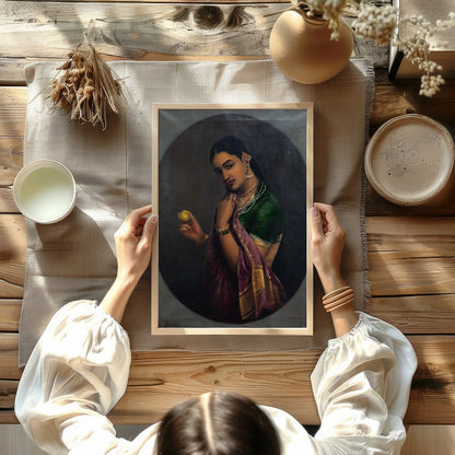 This exquisite portrait captures the timeless beauty and grace of a traditional figure, adorned in for Kitchen