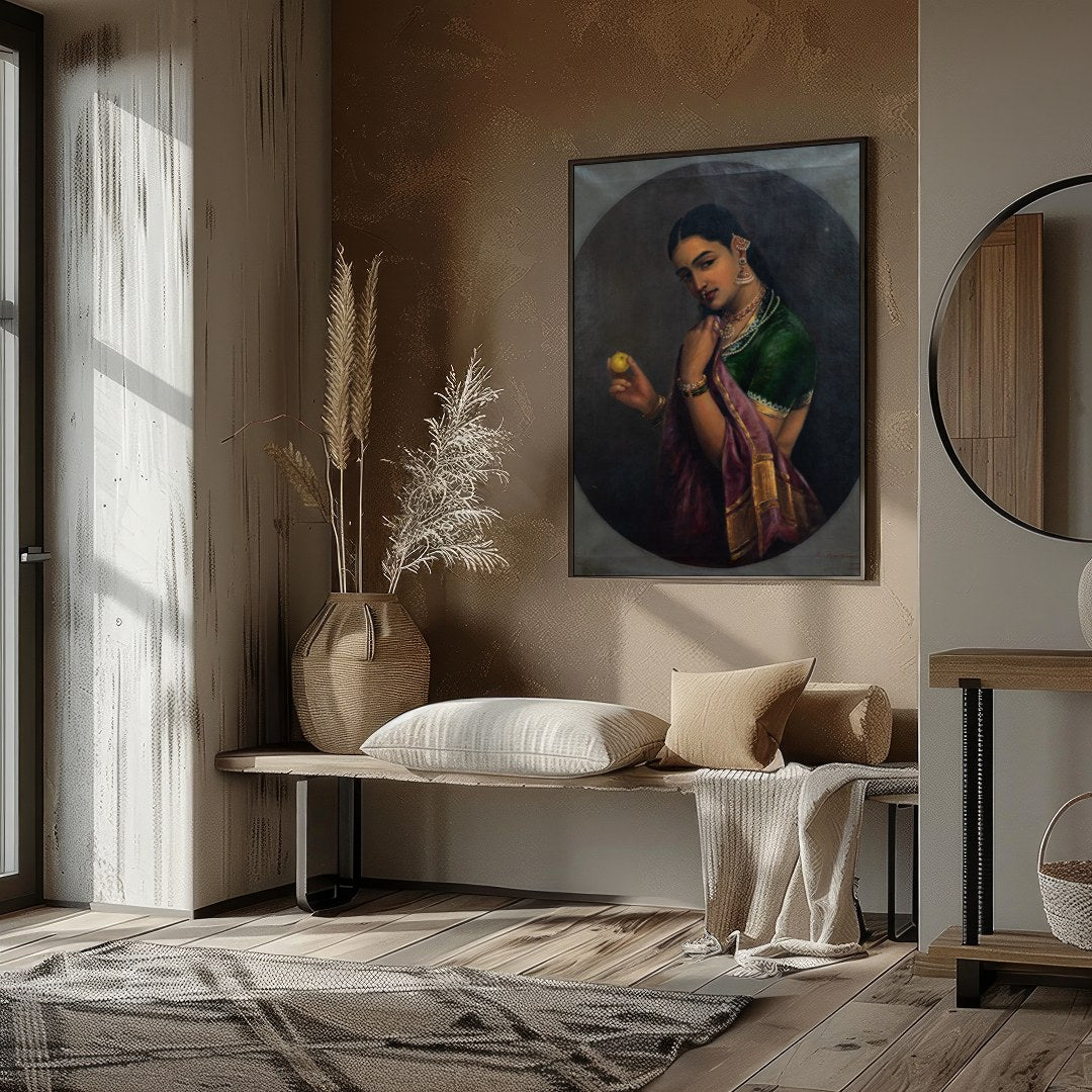 This exquisite portrait captures the timeless beauty and grace of a traditional figure, adorned in for lovely-house