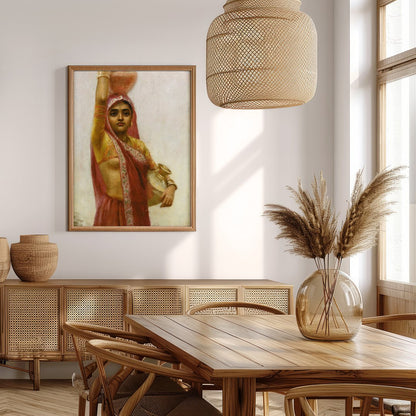 Captivate your space with this exquisite artwork depicting a woman in traditional attire gracefully for Extra Kitchen