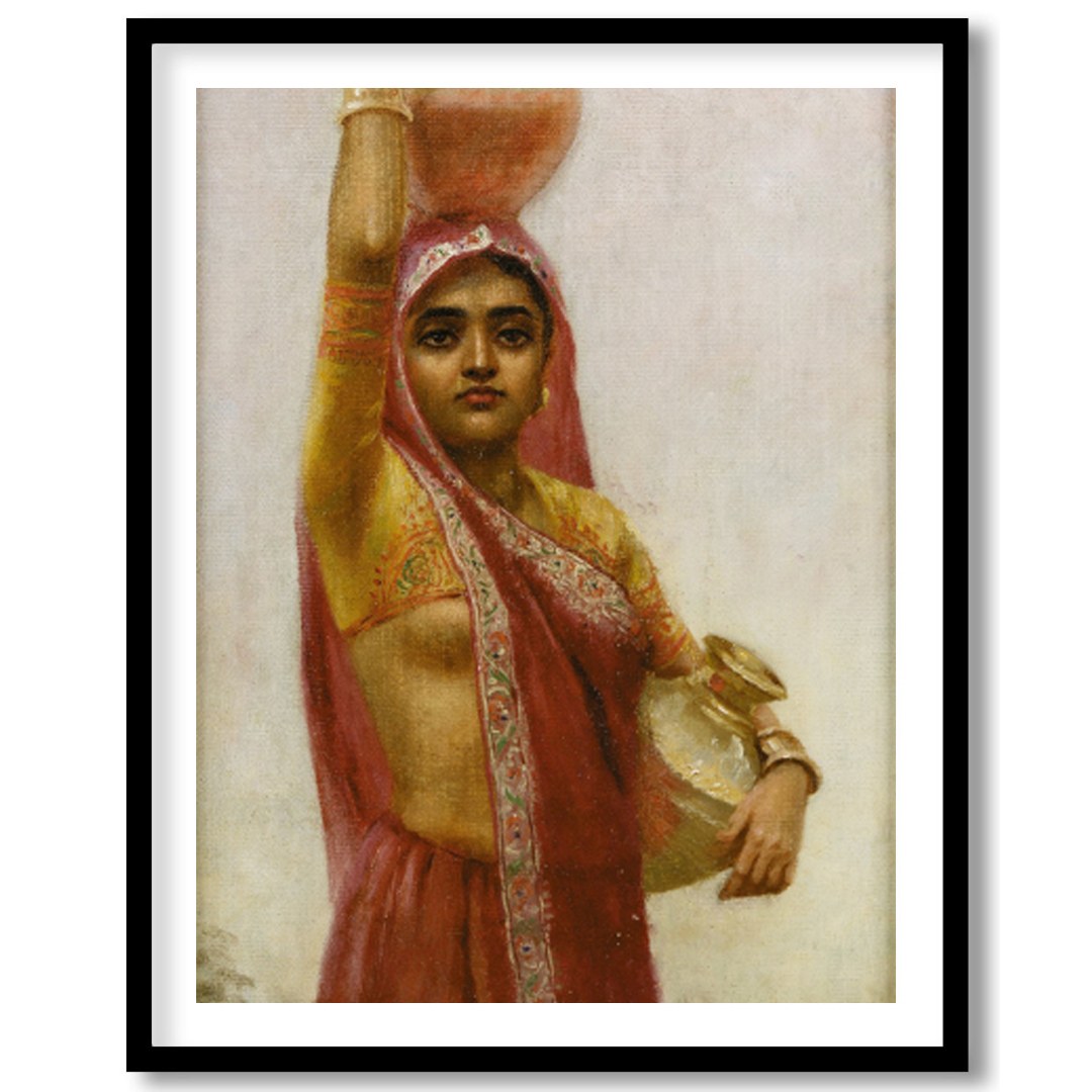 Captivate your space with this exquisite artwork depicting a woman in traditional attire gracefully for sanctuary