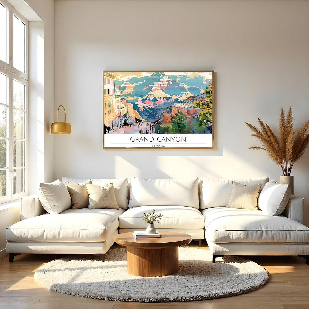 Immerse yourself in the vibrant hues and sweeping vistas of the Grand Canyon with this captivating for Living Room