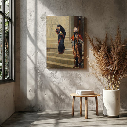 This captivating artwork depicts a moment steeped in cultural history, showcasing intricate for Entrance