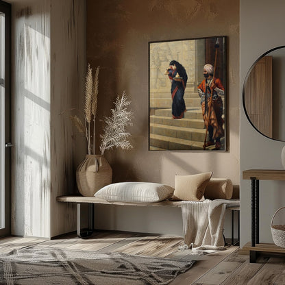 This captivating artwork depicts a moment steeped in cultural history, showcasing intricate for office