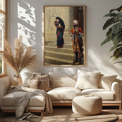 This captivating artwork depicts a moment steeped in cultural history, showcasing intricate for Sitting Area