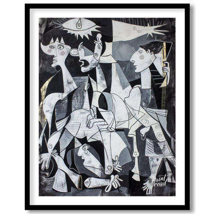 "This painting, inspired by Picasso's iconic work ""Guernica,"" presents a modern interpretation of… for lovely house