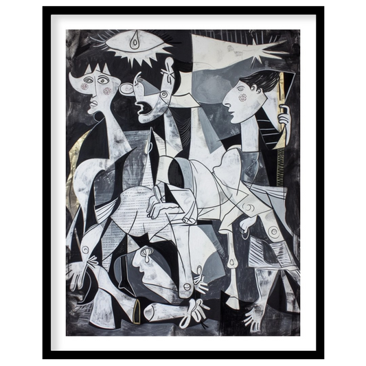 "This painting, inspired by Picasso's iconic work ""Guernica,"" presents a modern interpretation of… for lovely house