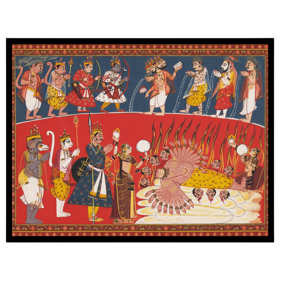 Immerse yourself in the vibrant storytelling of Hanuman's devotion and bravery with this evocative for lovely-house