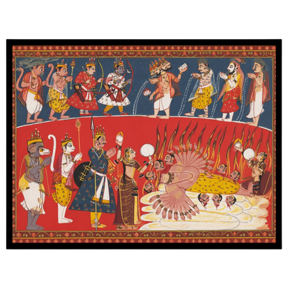 Immerse yourself in the vibrant storytelling of Hanuman's devotion and bravery with this evocative for lovely-house