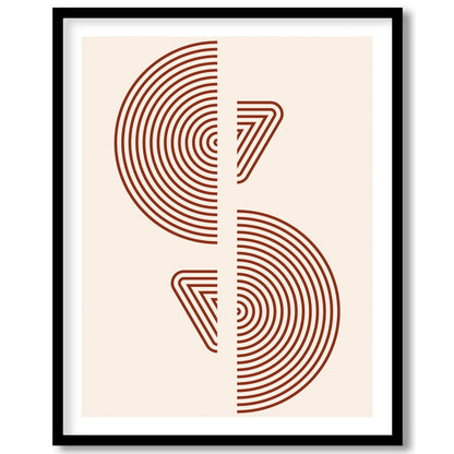 Elevate your space with this modern geometric wall art, featuring concentric circles and triangles for home