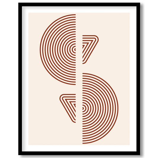 Elevate your space with this modern geometric wall art, featuring concentric circles and triangles for home