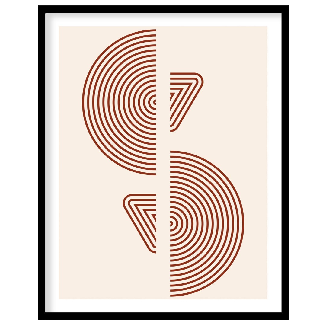 Elevate your space with this modern geometric wall art, featuring concentric circles and triangles for home