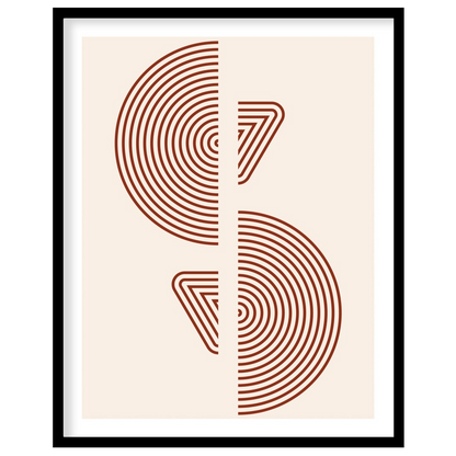 Elevate your space with this modern geometric wall art, featuring concentric circles and triangles for home