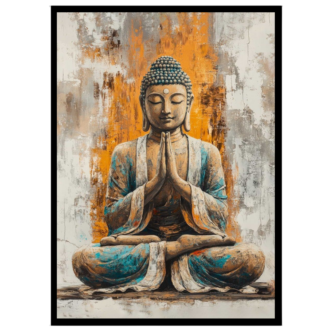 Immerse yourself in the calming presence of our 'Harmonious Buddha' artwork, featuring a seated for sweet-home